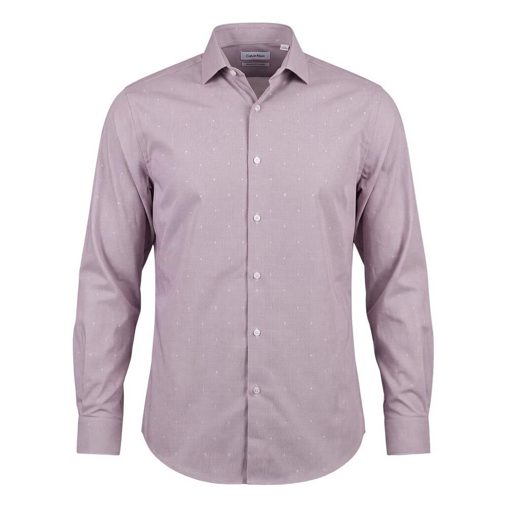 NWT Calvin Klein Dress Shirt Mens 16.5 34-35 Large L Rhubarb Slim Fit Stretch